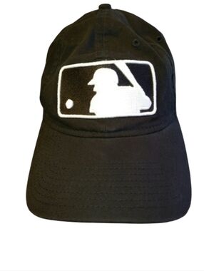 Authentic MLB Major League Baseball Classic Logo Cap Black & White Adj Strap OS
